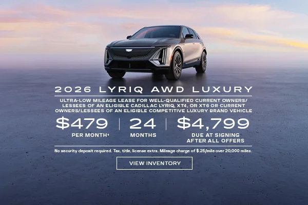 2026 LYRIQ AWD LUXURY. Ultra-low milege lease for well-qualified current owners/lessees of an eli...